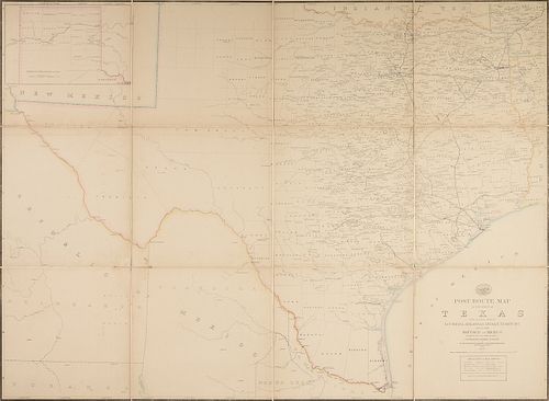 AN ANTIQUE POSTAL MAP POST ROUTE 38188d