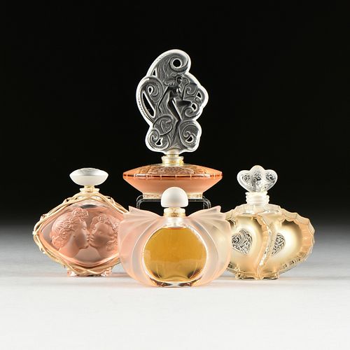 A GROUP OF FOUR FRENCH LALIQUE PERFUME