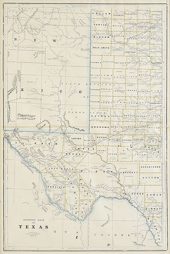 AN ANTIQUE MAP WESTERN HALF OF 381926