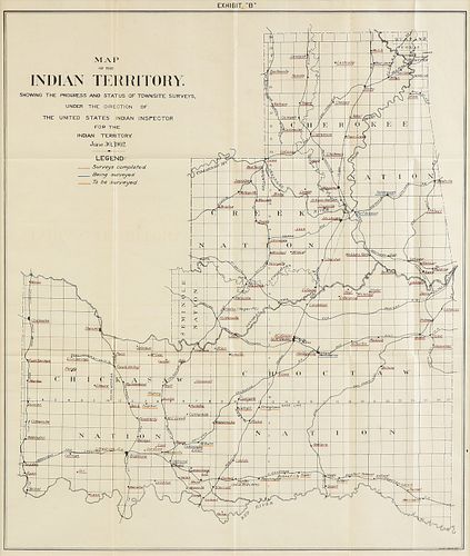 AN ANTIQUE SURVEY MAP, "MAP OF