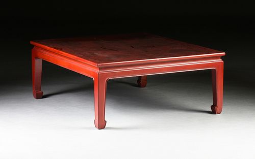 A MODERN CHINOISERIE RED VARNISHED 381925