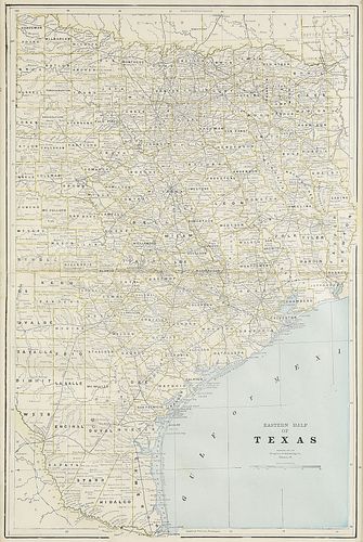 AN ANTIQUE MAP, "EASTERN HALF OF