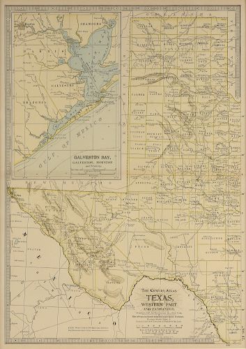 AN ANTIQUE MAP, THE CENTURY ATLAS,