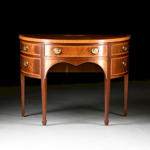 A FEDERAL STYLE MAHOGANY AND SATINWOOD