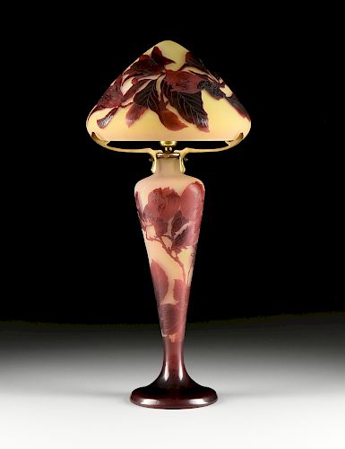 A GALLÉ CAMEO GLASS MAGNOLIA TABLE