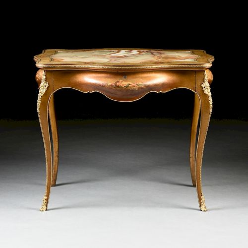 A ROCOCO REVIVAL ONYX AND GILT 381a3c