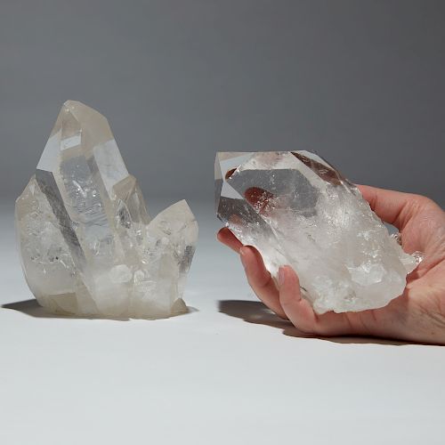 2 QUARTZ CRYSTAL SCEPTERS WITH