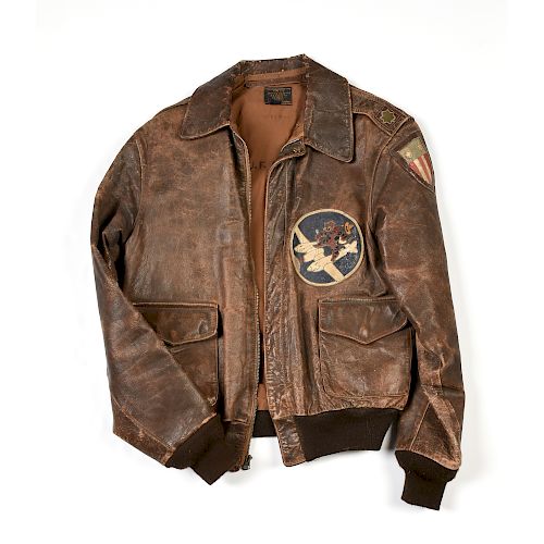 A WORLD WAR II BROWN HORSEHIDE FLYING