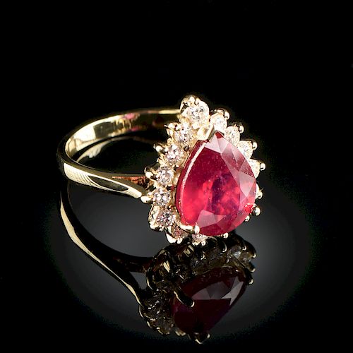 A 14K YELLOW GOLD NATURAL RUBY  381af8