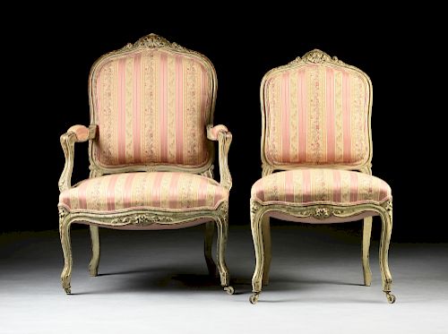 A SET OF SIX LOUIS XV STYLE PAINTED 381b02