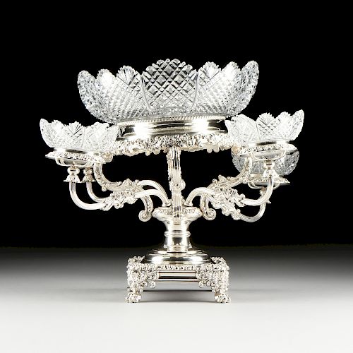 A VICTORIAN CUT CRYSTAL MOUNTED 381b19