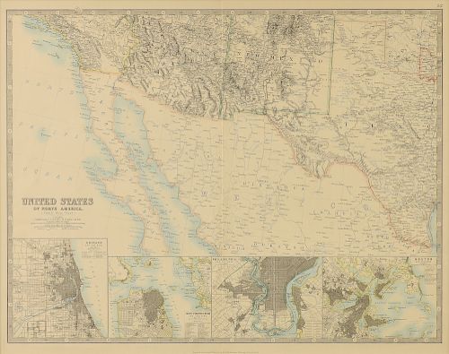 AN ANTIQUE MAP UNITED STATES 381b32