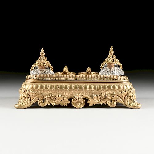 A N O GREC GILT BRONZE AND CRYSTAL 381b58