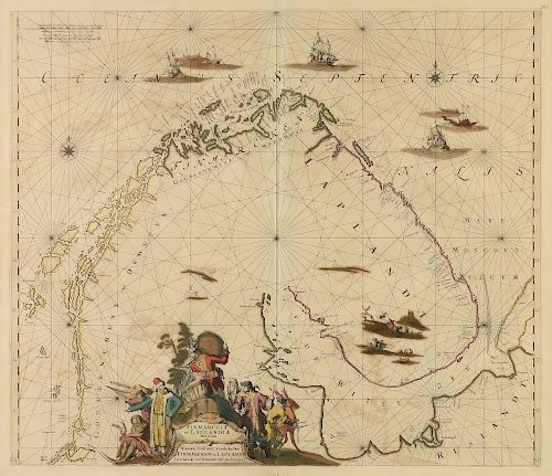 AN ANTIQUE FINLAND MAP, "FINMARCHIæ