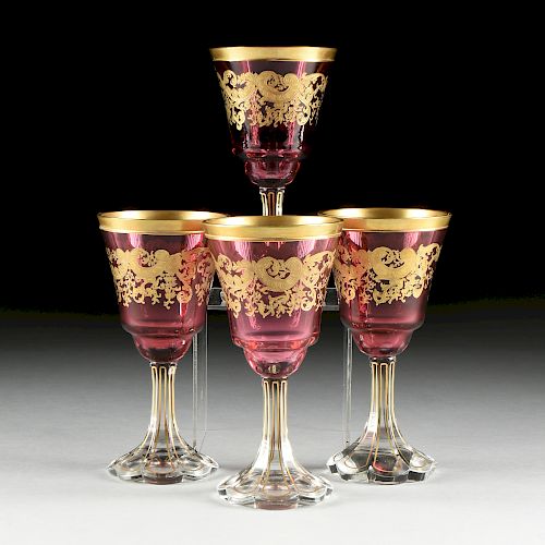 A SET OF FOUR BACCARAT STYLE GILT 381b9c