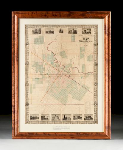 AN ANTIQUE RECONSTRUCTION ERA MAP,