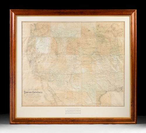 AN ANTIQUE MAP, "NATIONAL MAP OF