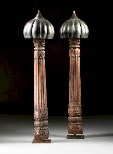 A PAIR OF INDO ISLAMIC CARVED WOOD 381bfe