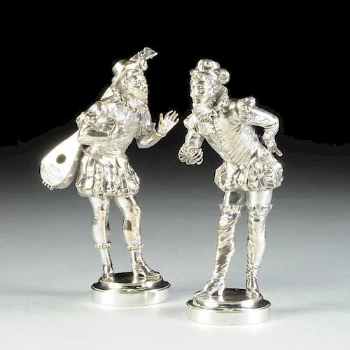 A PAIR OF CONTINENTAL SILVER PLATED