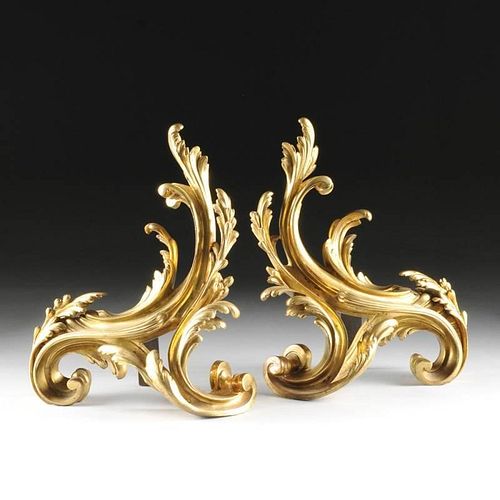 A PAIR OF LOUIS XV STYLE GILT BRONZE