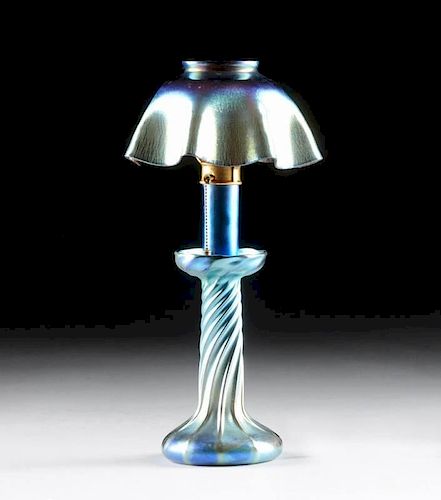 A TIFFANY STUDIOS BLUE FAVRILE