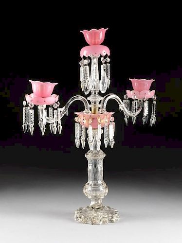 AN ANTIQUE BACCARAT CUT PINK AND 381d66