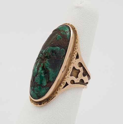 14K YELLOW GOLD, TURQUOISE, ARTS