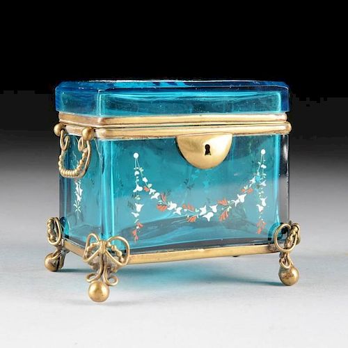 A BOHEMIAN GILT METAL MOUNTED TURQUOISE