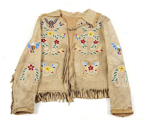 NATIVE AMERICAN BUCKSKIN JACKET 381e3e