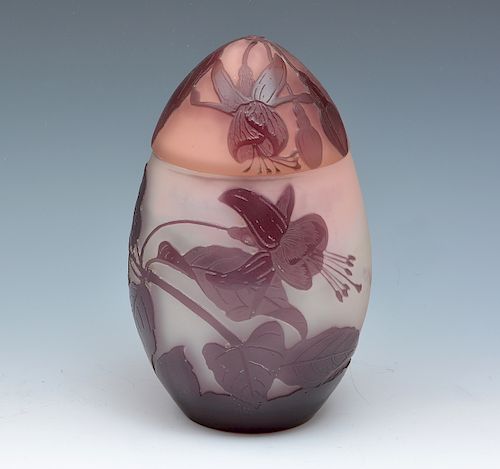 GALLE LAVENDER CAMEO GLASS EGG FORM 381e67