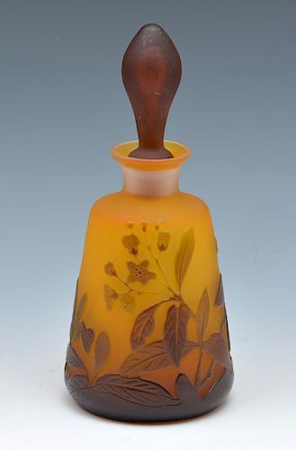 GALLE CAMEO GLASS YELLOW FLORAL