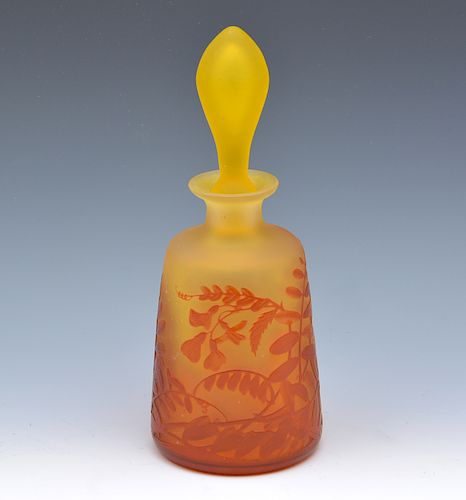 GALLE CAMEO GLASS YELLOW FLORAL 381e6f