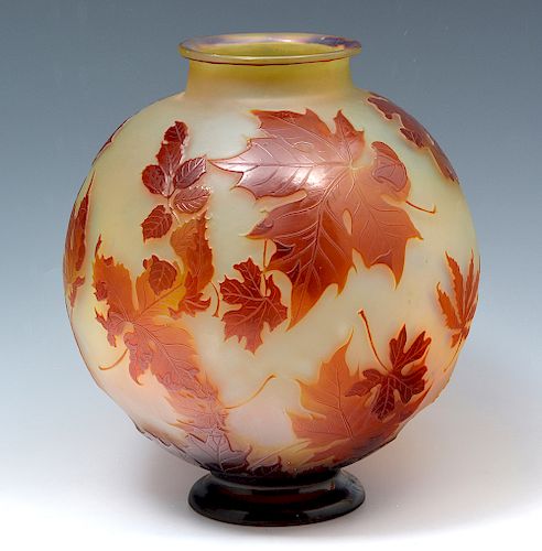 OVERSIZED GALLE CAMEO GLASS BULBOUS 381e71