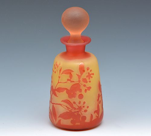 GALLE CAMEO GLASS YELLOW FLORAL 381e6a