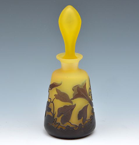 GALLE CAMEO GLASS YELLOW FLORAL 381e6b