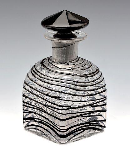 STEUBEN BLACK THREADED GLASS PERFUME 381e78