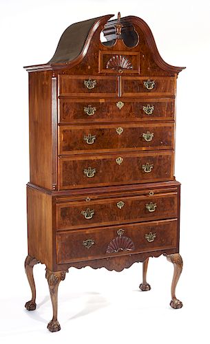 ENGLISH CHIPPENDALE YEW WOOD CHEST