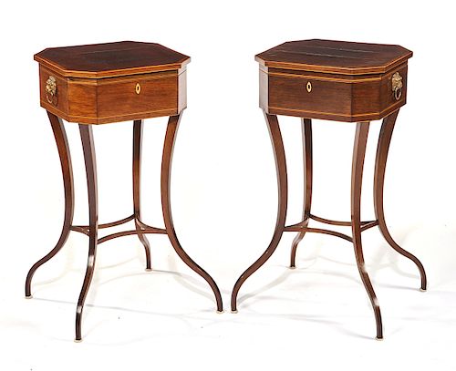 PAIR OF REGENCY CROSSBANDED MAHOGANY 381e87