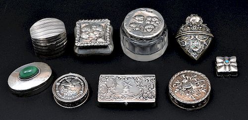 SET OF NINE SMALL STERLING SILVER