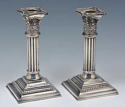 PAIR OF STERLING CANDLESTICKS  381eab