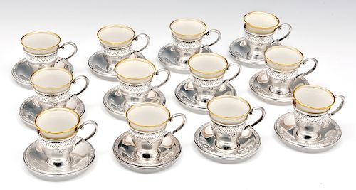 12 MATTHEWS STERLING SILVER DEMITASSE