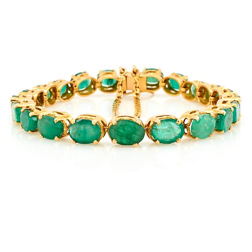 14K YELLOW GOLD EMERALD TENNIS 381ed4