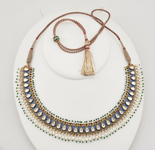 INDIAN MUGHAL NECKLACE, ENAMELED