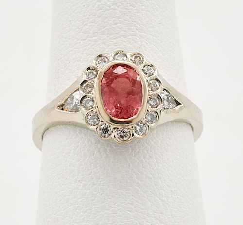 18K WHITE GOLD PADPARADSCHA SAPPHIRE 381eef