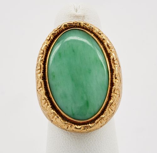 18K YELLOW GOLD JADE RING WITH 381ef5