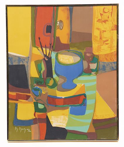 MARCEL MOULY, ABSTRACT STILL LIFE, LITHOGRAPHMarcel