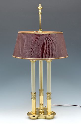 FRENCH BRASS BOULETTE LAMP, 20TH