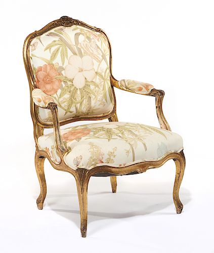 LOUIS XV STYLE GILTWOOD FAUTEUILLouis 381f41