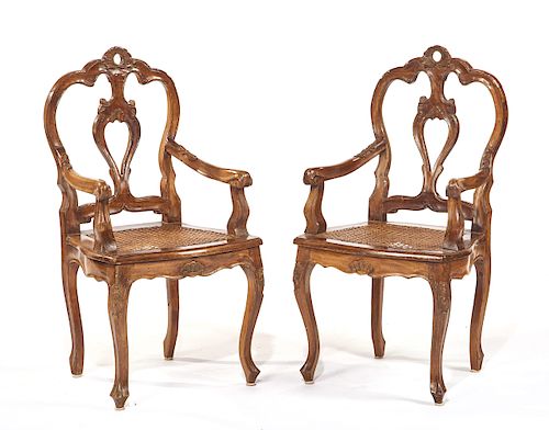 PAIR OF ROCOCO STYLE MIXED WOOD 381f4a