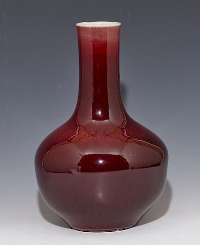 CHINESE OXBLOOD VASE WITH STANDChinese 381f62